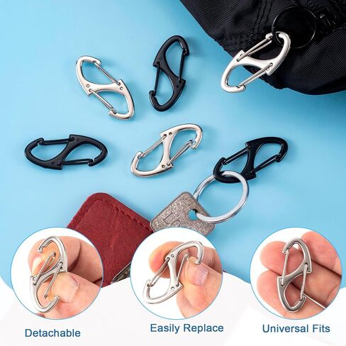 20pcs Anti Theft Zipper Locks, Dual Opening Theft Deterrent Clasps, Zipper Clips Replacement for Backpacks, Luggage, Clothing, Traveling Outdoor Sports- Black and Silver in Saudi Arabia