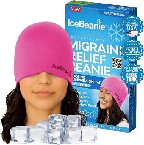IceBeanie Migraine Relief Cap 2.0 - As Seen on Shark Tank - Advanced Headache Relief with Proprietary Gel-Tech for Extended Cooling - Great for Tension Headaches, Overexertion, Aches & Fever in Kuwait