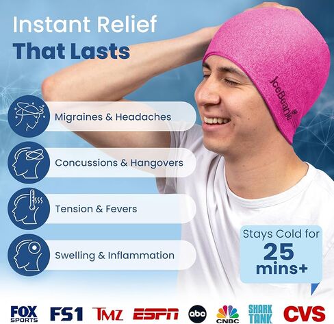IceBeanie Migraine Relief Cap 2.0 - As Seen on Shark Tank - Advanced Headache Relief with Proprietary Gel-Tech for Extended Cooling - Great for Tension Headaches, Overexertion, Aches & Fever in Kuwait