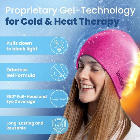 IceBeanie Migraine Relief Cap 2.0 - As Seen on Shark Tank - Advanced Headache Relief with Proprietary Gel-Tech for Extended Cooling - Great for Tension Headaches, Overexertion, Aches & Fever in Kuwait
