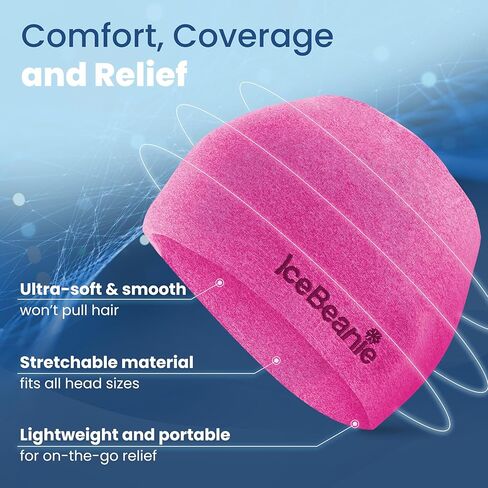IceBeanie Migraine Relief Cap 2.0 - As Seen on Shark Tank - Advanced Headache Relief with Proprietary Gel-Tech for Extended Cooling - Great for Tension Headaches, Overexertion, Aches & Fever in Kuwait