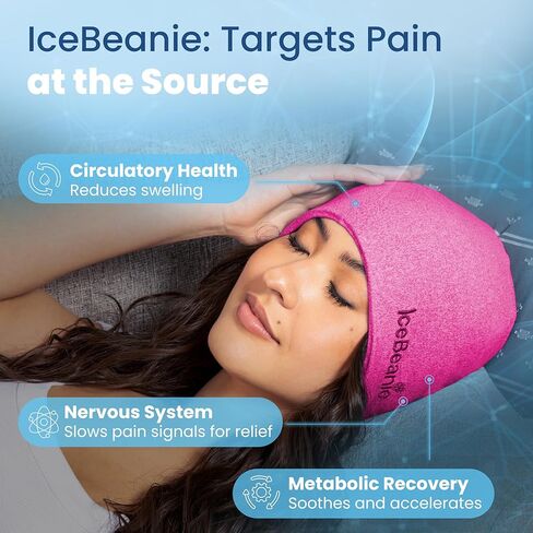IceBeanie Migraine Relief Cap 2.0 - As Seen on Shark Tank - Advanced Headache Relief with Proprietary Gel-Tech for Extended Cooling - Great for Tension Headaches, Overexertion, Aches & Fever in Kuwait