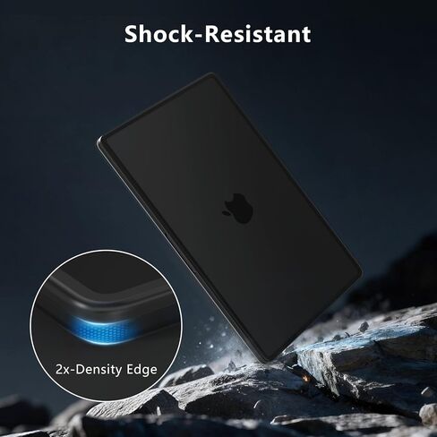 Akit Anti-Cracking Hard Shell Case Compatible with MacBook Pro 14 inch 2025 2024-2021 Release M4 M3 M2 M1 Pro/Max Chip, Anti-Fingerprint Soft TPU Bumper + Screen Protector + Keyboard Cover, Black in Saudi Arabia