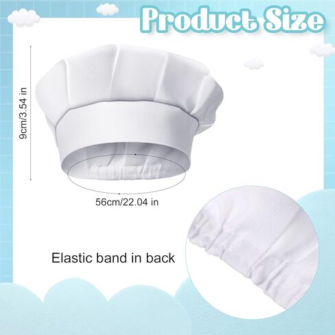 12 Pieces Kids Chef Hat Toddler Chef Hat Elastic Children Chef Hats for Kids Home Kitchen Baking Pizza Party Favors in Saudi Arabia