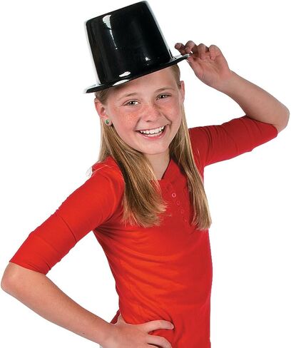 Fun Express - Child Top Hat for Birthday - Apparel Accessories - Hats - Party Hats - Birthday - 12 Pieces in Saudi Arabia