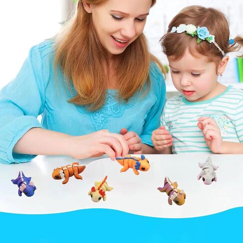 24 Pcs 3D Printed Axolotl Fidget Toy 3D Printed Small Animal Toy Flexible Cute Articulating Pet Stress Relief Fidget Toys forClassroom Rewards & Desk Decor– Fun Party Favors Doll in Saudi Arabia