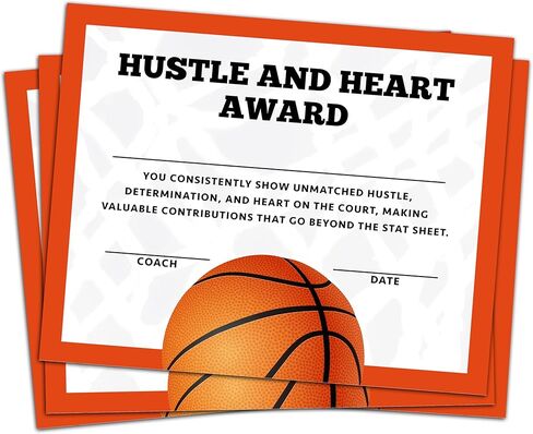Basketball Award Certificates, 25 Pcs Basketball Ceremony Certificate, Sports Certificates of Achievement for Student Coach Kids, Sports Team Party Activities Supplies -A11 in Saudi Arabia