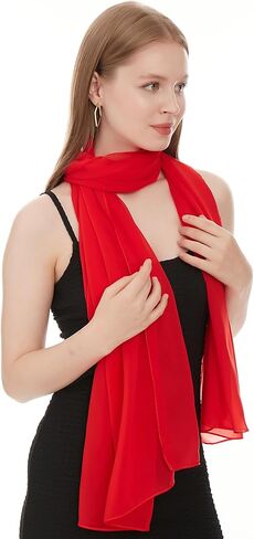 HEIDI Long Soft Sheer Chiffon Scarf for Women Wrap — Shawls and Wraps — Fashion Scarfs in Saudi Arabia