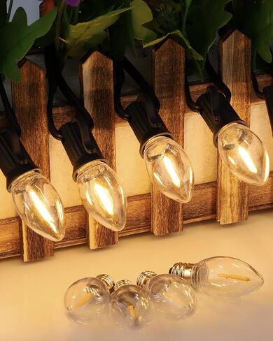 GLUROO G40 LED Replacement Light Bulbs, 1W Shatterproof Globe Bulbs for Outdoor String Lights Dimmable Eidison Bulb fits E12 Screw Base, Equvalent to 5 Watt Incandescent Bulbs, Warm White 25 Pack in Kuwait