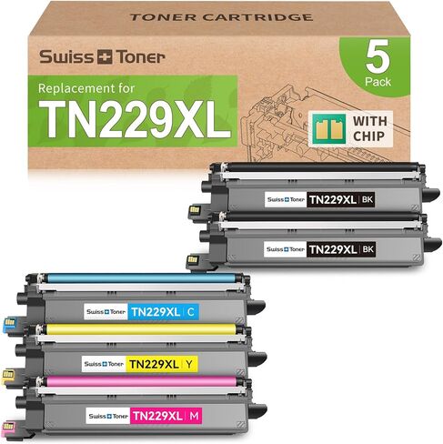 خراطيش حبر TN229XL TN229 متوافقة مع 5 عبوات بديلة لطابعة Brother MFC-L3720CDW MFC-L3780CDW HL-L3280CDW HL-L3220CDW HL-L3300CDW، BK/BK/C/M/Y in Kuwait