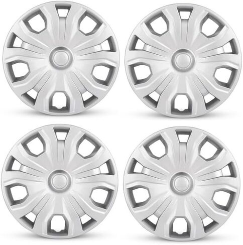 New Wheel Cover Caps/Hubcaps for 2019-2021 Ford Transit Connect Four Piece Set 16 inch Plastic Rim Painted Silver Fit in Saudi Arabia