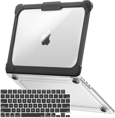 MOSISO Compatible with MacBook Air 13 inch Case 2025 2024 2023 2022 M4 A3240 M3 A3113 M2 A2681, Heavy Duty TPU Bumper Reinforced Dot Corner Hard Case&Keyboard Skin for MacBook Air 13.6,Crystal Clear in Saudi Arabia