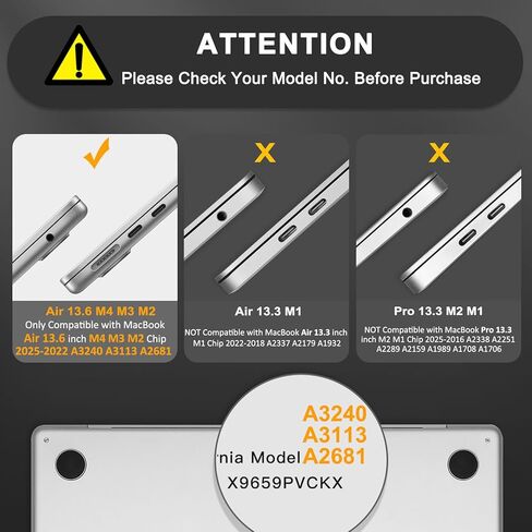 MOSISO Compatible with MacBook Air 13 inch Case 2025 2024 2023 2022 M4 A3240 M3 A3113 M2 A2681, Heavy Duty TPU Bumper Reinforced Dot Corner Hard Case&Keyboard Skin for MacBook Air 13.6,Crystal Clear in Saudi Arabia
