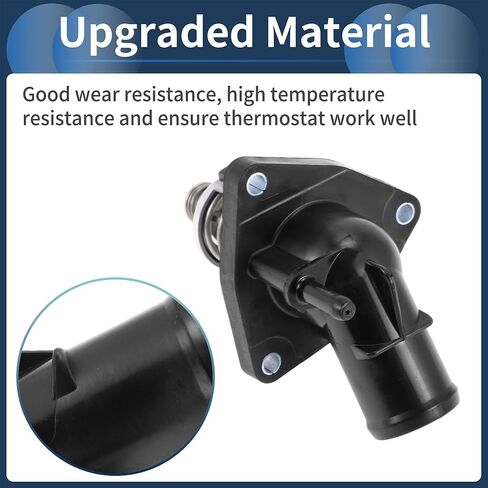 Car Thermostat Inner Engine Coolant Thermostat Housing Assembly No.12674639 for Chevrolet Silverado 1500 2014-2019 Plastic Black Durable in Saudi Arabia