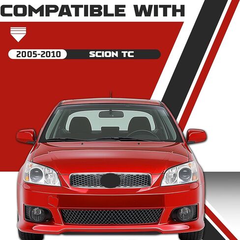 HECASA Front Upper + Lower Grill Compatible with 2005-2010 Scion tC Bumper Cover Mesh Hood Grille Black 2Pcs in Saudi Arabia