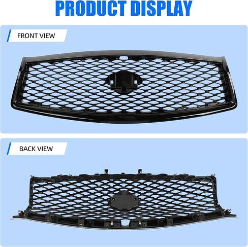 غطاء المصد الأمامي لاستبدال الشواية العلوية لـ 2014-2017 إنفينيتي Q50 مصبغة لامعة باللون الأسود مع فتحة الكاميرا in Kuwait