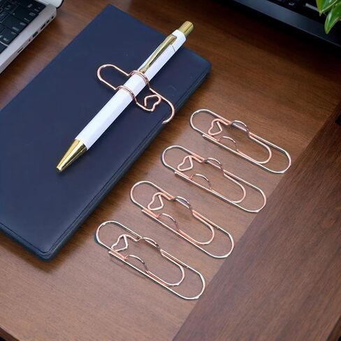 Love Pen Clip, Stainless Steel Multi-Function Metal Clip, Suitable for Daily Office Use, Multi-Color Paper Clips, Portable Fixed Pen Holder & Suspension in Saudi Arabia