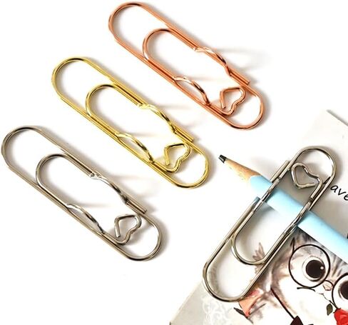 Love Pen Clip, Stainless Steel Multi-Function Metal Clip, Suitable for Daily Office Use, Multi-Color Paper Clips, Portable Fixed Pen Holder & Suspension in Saudi Arabia