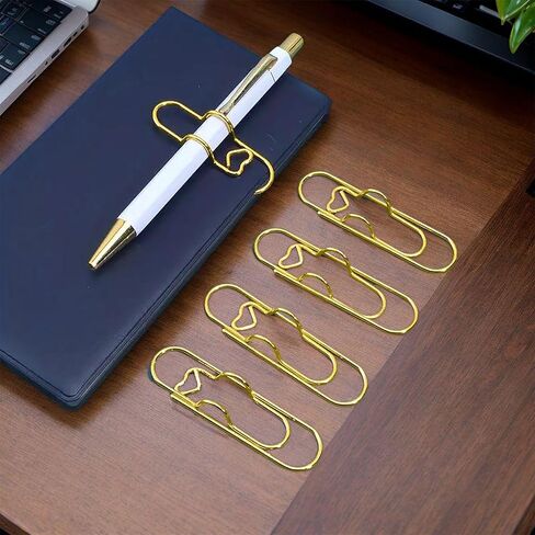 Love Pen Clip, Stainless Steel Multi-Function Metal Clip, Suitable for Daily Office Use, Multi-Color Paper Clips, Portable Fixed Pen Holder & Suspension in Saudi Arabia