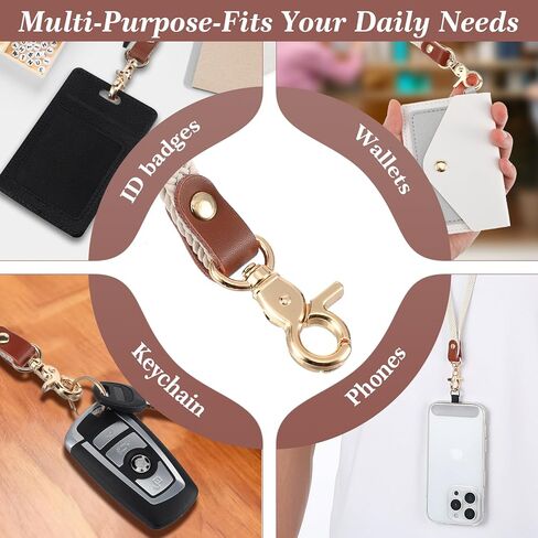 1 Pc Stretchy Lanyards For Teachers, Keychain Lanyards Id Badge Holder, Long Neck Lanyard With Clip For Wallet Phone(Beige) in Saudi Arabia