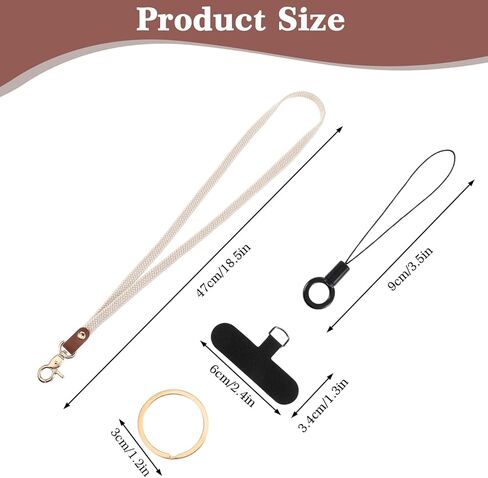 1 Pc Stretchy Lanyards For Teachers, Keychain Lanyards Id Badge Holder, Long Neck Lanyard With Clip For Wallet Phone(Beige) in Saudi Arabia