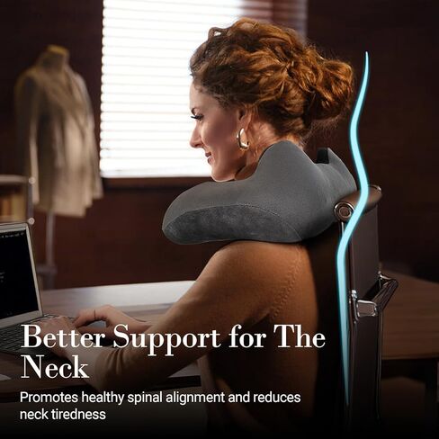 Neck Massager Pillow with Heat -FSA Eligible HSA [2025 Upgraded] Portable Shiatsu Neck Massager for Pain Relief Deep Tissue,Heated Pillow for Travel, Office & Home, Ideal Gift for Her, Him in Kuwait