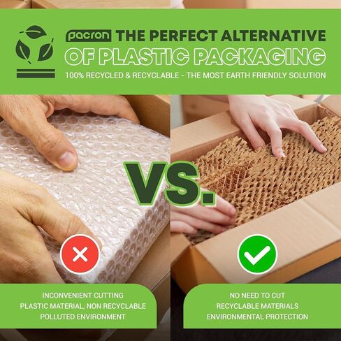 Honeycomb Packing Paper Roll | Eco-Friendly Craft Wrapping Paper for Shipping, Moving Supplies & Gift Wrap | Protective Cushioning Wrap, Expandable Honeycomb Wrap & Paper Mesh Roll - (15" x 875") in Saudi Arabia