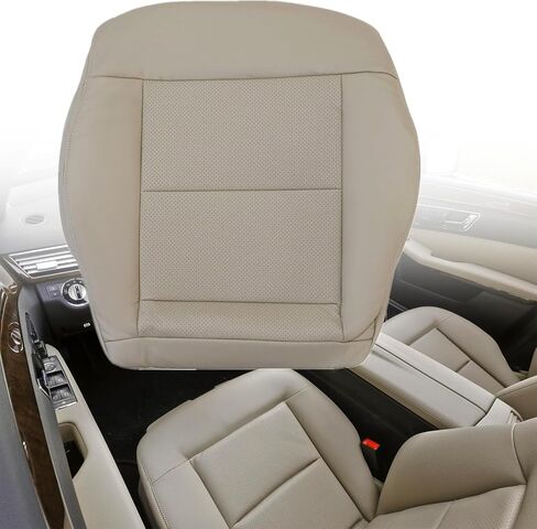 NLQR Front Driver and Passenger Bottom Replacement Perforated Seat Covers Tan Microfiber Leather Compatible with Mercedes Benz E200 E250 E300 E350 2014-2016 in Saudi Arabia