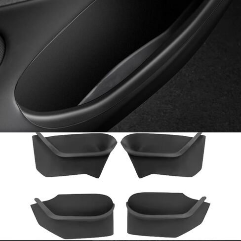 Door Side Storage Box Full Wrapped for Tesla Model Y Juniper 2025 2026 4PCS Front & Rear Door Organizer Tray TPE Slot Pockets Liner Protector for Model Y Launch Series Accessories in Saudi Arabia