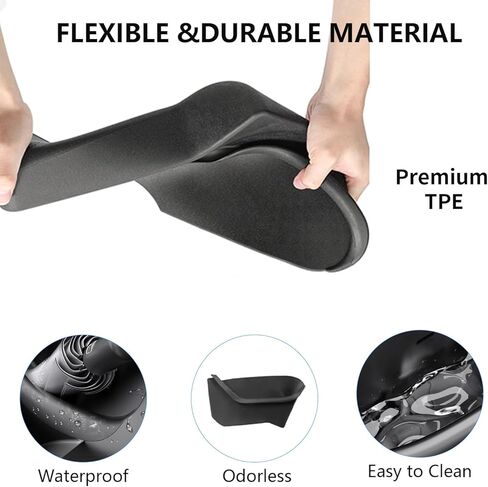 Door Side Storage Box Full Wrapped for Tesla Model Y Juniper 2025 2026 4PCS Front & Rear Door Organizer Tray TPE Slot Pockets Liner Protector for Model Y Launch Series Accessories in Saudi Arabia