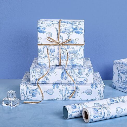 Dtiafu Baby Shower Wrapping Paper - Airplane Wrapping Paper Great for Kids Boys Birthday 20 X 28 Inch, Folded Flat (6 Sheet Recyclable) in Kuwait