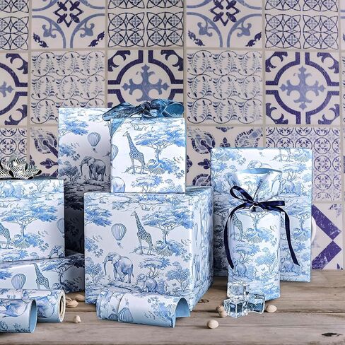 Dtiafu Baby Shower Wrapping Paper - Airplane Wrapping Paper Great for Kids Boys Birthday 20 X 28 Inch, Folded Flat (6 Sheet Recyclable) in Kuwait