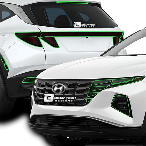 BOGAR TECH DESIGNS Precut Made for Hyundai Tucson 2022-2024 Full Headlight Taillight Reflector Sidemarker Tint Kit, Dark Smoke in Saudi Arabia