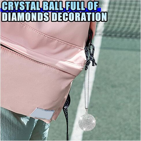 Bling Crystal Ball Car Rearview Mirror Pendant- Lucky Rhinestone Ornament Car Rear View Mirror Charm- Sparkly Diamond Decoration Auto Interior Hanging Accessories for Women (White Ball) in Saudi Arabia