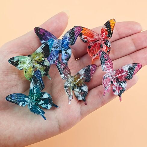 30pcs Acrylic Butterfly Beads for Pens Fancy Focal Beads for Beadable Pens Beadable Keychains Making in Saudi Arabia