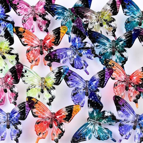 30pcs Acrylic Butterfly Beads for Pens Fancy Focal Beads for Beadable Pens Beadable Keychains Making in Saudi Arabia