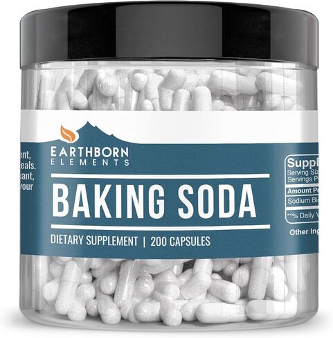 Earthborn Elements Baking Soda Capsules, 200 Capsules, Sodium Bicarbonate in Saudi Arabia