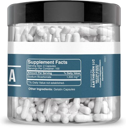 Earthborn Elements Baking Soda Capsules, 200 Capsules, Sodium Bicarbonate in Saudi Arabia