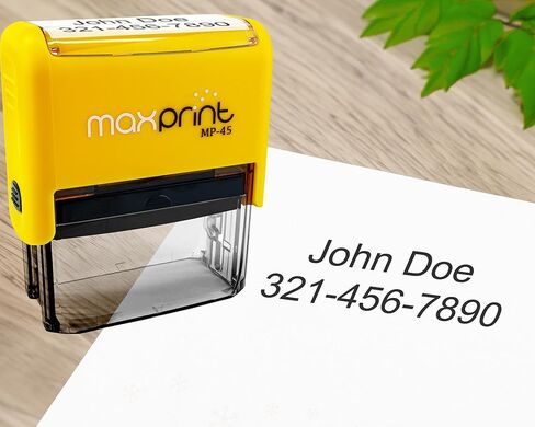 MaxPrint Large Size Self Inking Custom Stamp - 5 Lines of Text - Over 12 Colors to Choose from in Saudi Arabia