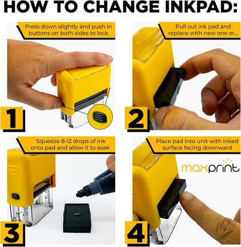 MaxPrint Large Size Self Inking Custom Stamp - 5 Lines of Text - Over 12 Colors to Choose from in Saudi Arabia