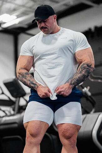 Jed North Men's Muscle Fitted Causal T-Shirt Gym Workout Bodybuilding & Everyday in Kuwait