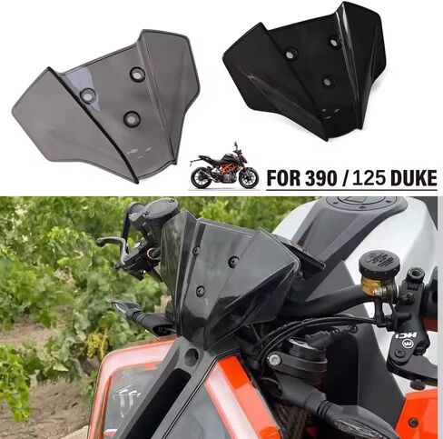 for Duke 390 125 1290 Super Duke 2024 2025 New Motorcycl Windshield Flyscreen Front Wind Deflector Shield Screen Airflow 1290 Super Duke R/RR DUKE390 DUKE125 (Dark Gray) in Kuwait