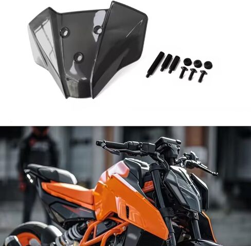 for Duke 390 125 1290 Super Duke 2024 2025 New Motorcycl Windshield Flyscreen Front Wind Deflector Shield Screen Airflow 1290 Super Duke R/RR DUKE390 DUKE125 (Dark Gray) in Kuwait
