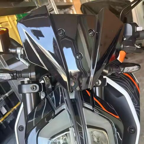 for Duke 390 125 1290 Super Duke 2024 2025 New Motorcycl Windshield Flyscreen Front Wind Deflector Shield Screen Airflow 1290 Super Duke R/RR DUKE390 DUKE125 (Dark Gray) in Kuwait