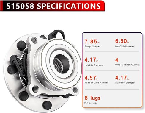2 قطعة 515058 محور العجلة الأمامية ومحمل لسيارة Chevy Silverado Sierra 2500 HD 3500، لـ Silverado 1500 HD Classic، لـ GMC Sierra 1500 2500، لـ GMC Yukon XL 2500، لـ Hummer H2 4WD 8 العروات in Saudi Arabia