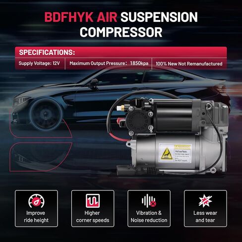 طقم ضاغط تعليق هوائي BDFHYK شديد التحمل 12 فولت متوافق مع Kia Borrego V6 3.8L V8 4.6L 2009-2011 - بديل لـ 558102J000، 558102J0000، 4154031260 OE Fit، تضخم سريع، محرك هادئ in Saudi Arabia
