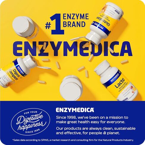 Enzymedica Digest Gold + ATPro, Maximum Strength Enzyme Formula, Prevents Bloating and Gas, 14 Key Enzymes Including Amylase, Protease, Lipase and Lactase, 180 Capsules (FFP) in Kuwait