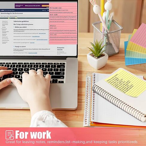 200pcs Sticky Notes 6 x 4 inch, Post it Notes with Lines, Easy to Post, Colorful Large Rectangular Post its for Office, Home, School, Meeting, Notebook in Saudi Arabia