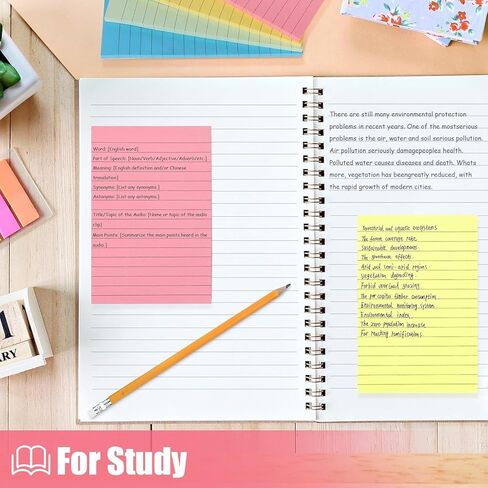200pcs Sticky Notes 6 x 4 inch, Post it Notes with Lines, Easy to Post, Colorful Large Rectangular Post its for Office, Home, School, Meeting, Notebook in Saudi Arabia