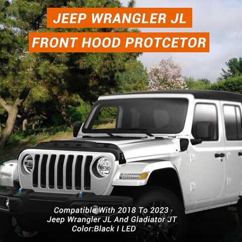 Front roof Spoiler Suitable Compatible with 2018-2024 JL Jeep Wrangler, Easy to Install with Amber LED Lights in Saudi Arabia